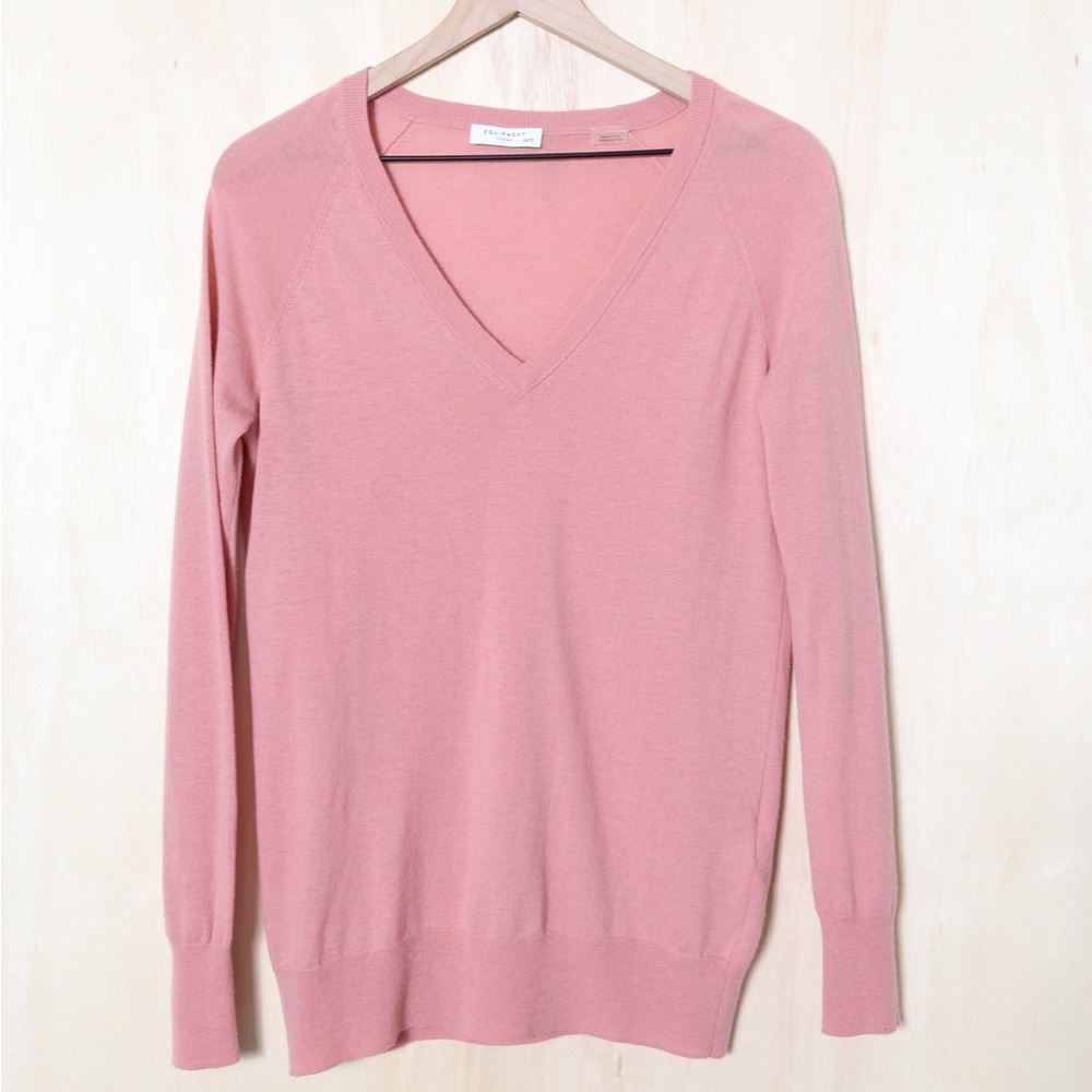 Equipment Femme Wool Cashmere V-Neck Pullover Sweater Light Pink Size XS - Picture 2 of 5